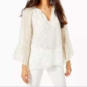NWT Lilly Pulitzer Matilda Silk Top Size XXS